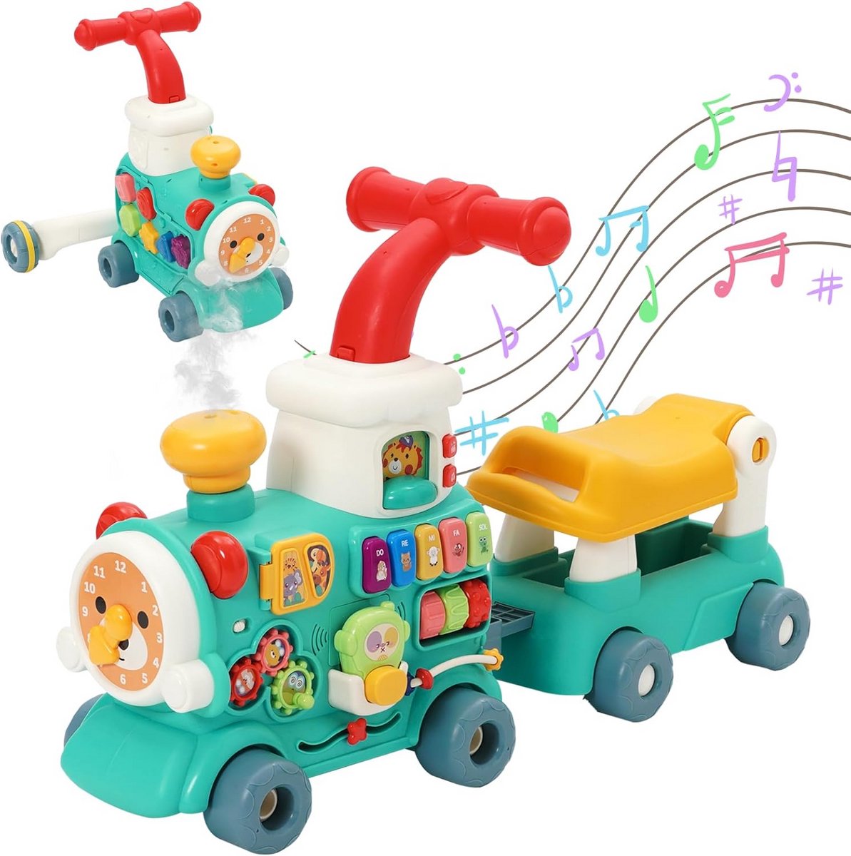 5-in-1 Loophulp voor Kinderen met Muziek - Stoomtrein Wandelaar voor Baby's en Peuters