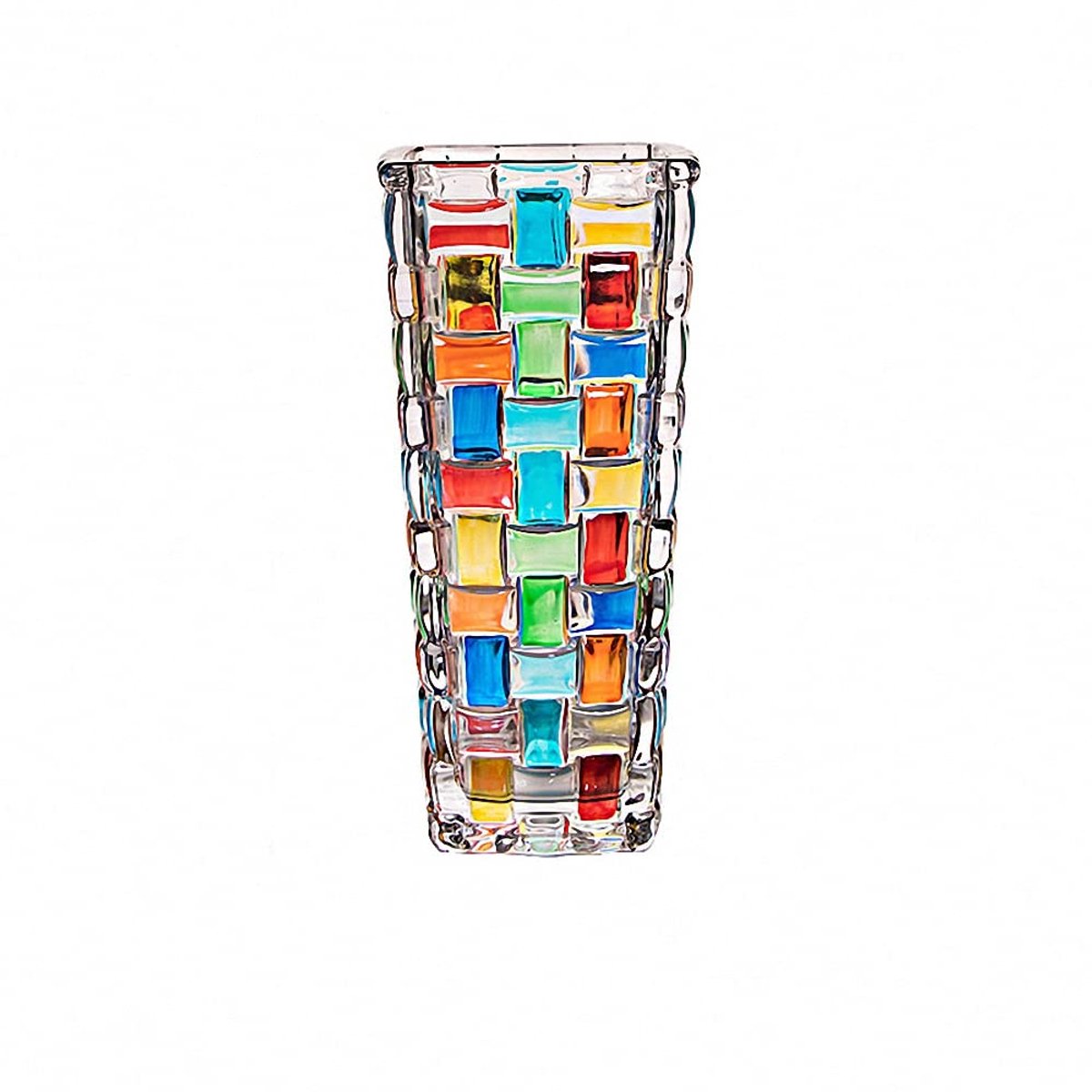 IMPERATORIS® Glazen Vazen / Glazen Flessen – Mini Decoratieve Vaas Flesjes – Helder Glas – Inclusief Strik – 8.7 x 6.5 x 19.5 cm – Veelkleurig