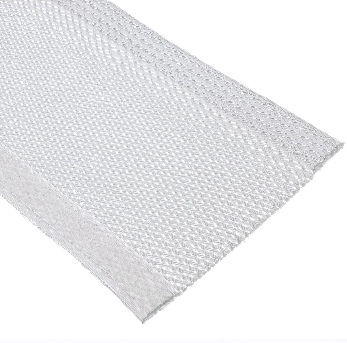 Geweven Kabelslang met Klittenbandsluiting 1m x 40mm Wit