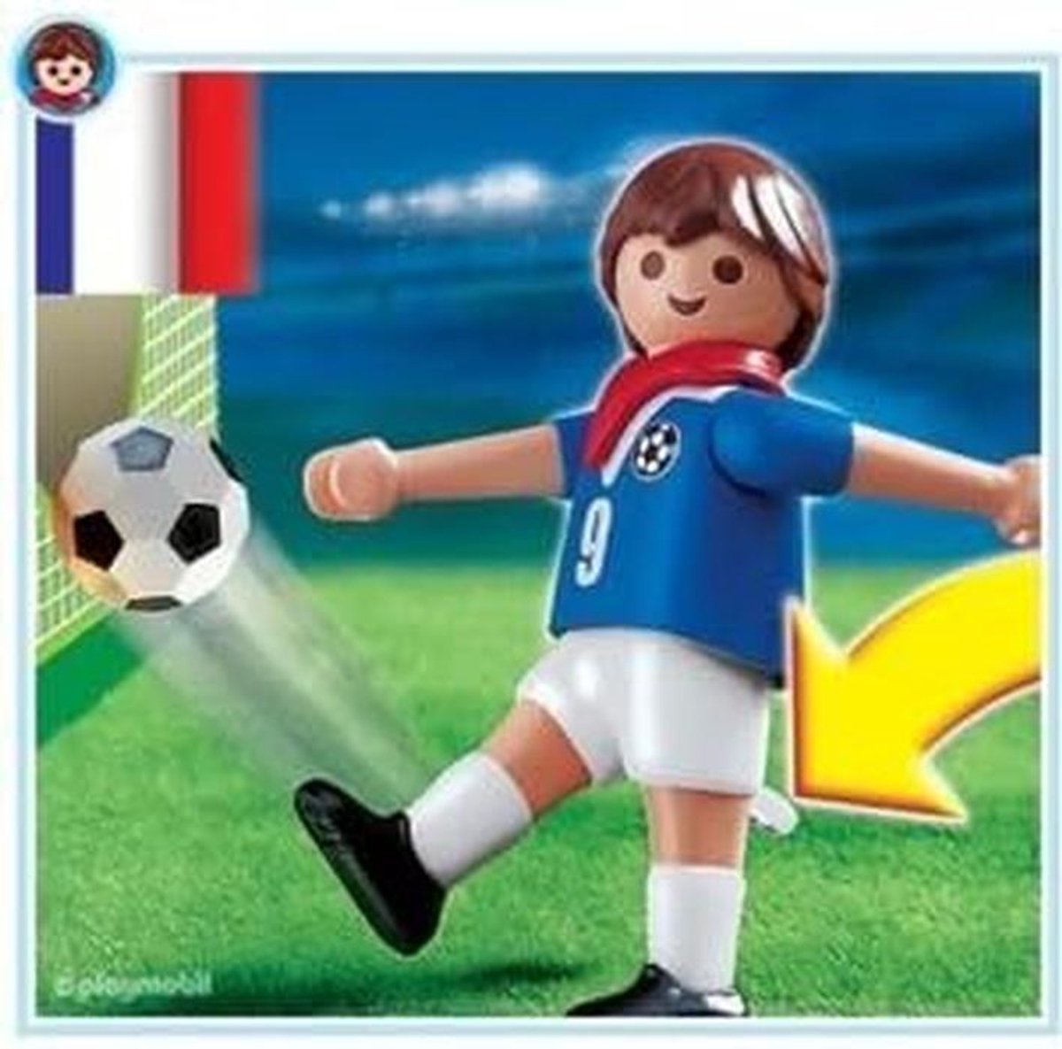 Voetballer Speelfiguur Frankrijk met Schietfunctie en Doelwand
