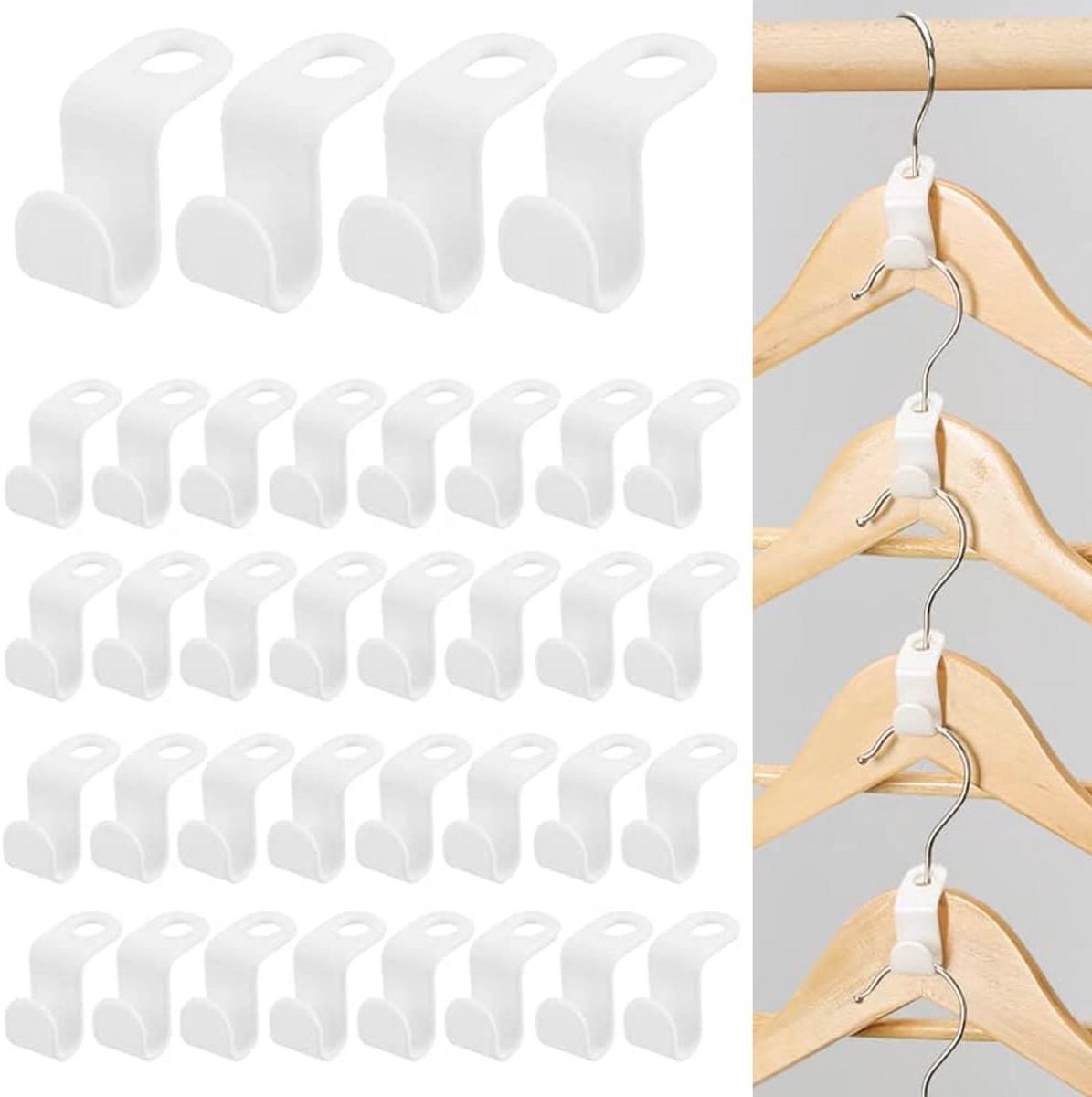 Kleerhanger Connector Haken voor Ruimtebesparende Kledingorganisatie 50 STKS