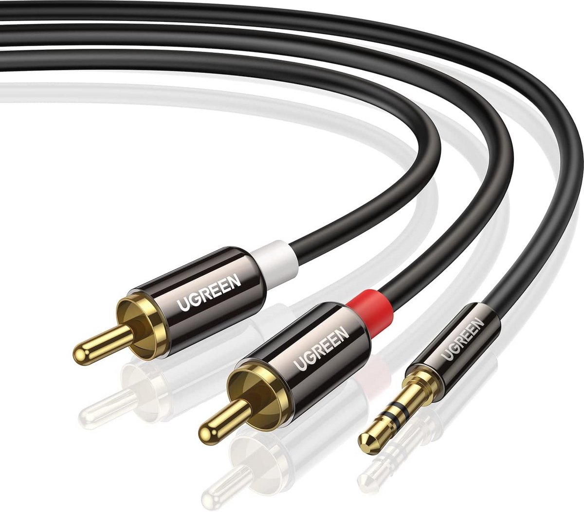 3.5mm naar 2 RCA Kabel - Audio Kabel voor TV, PC, Soundbar en meer (3M)
