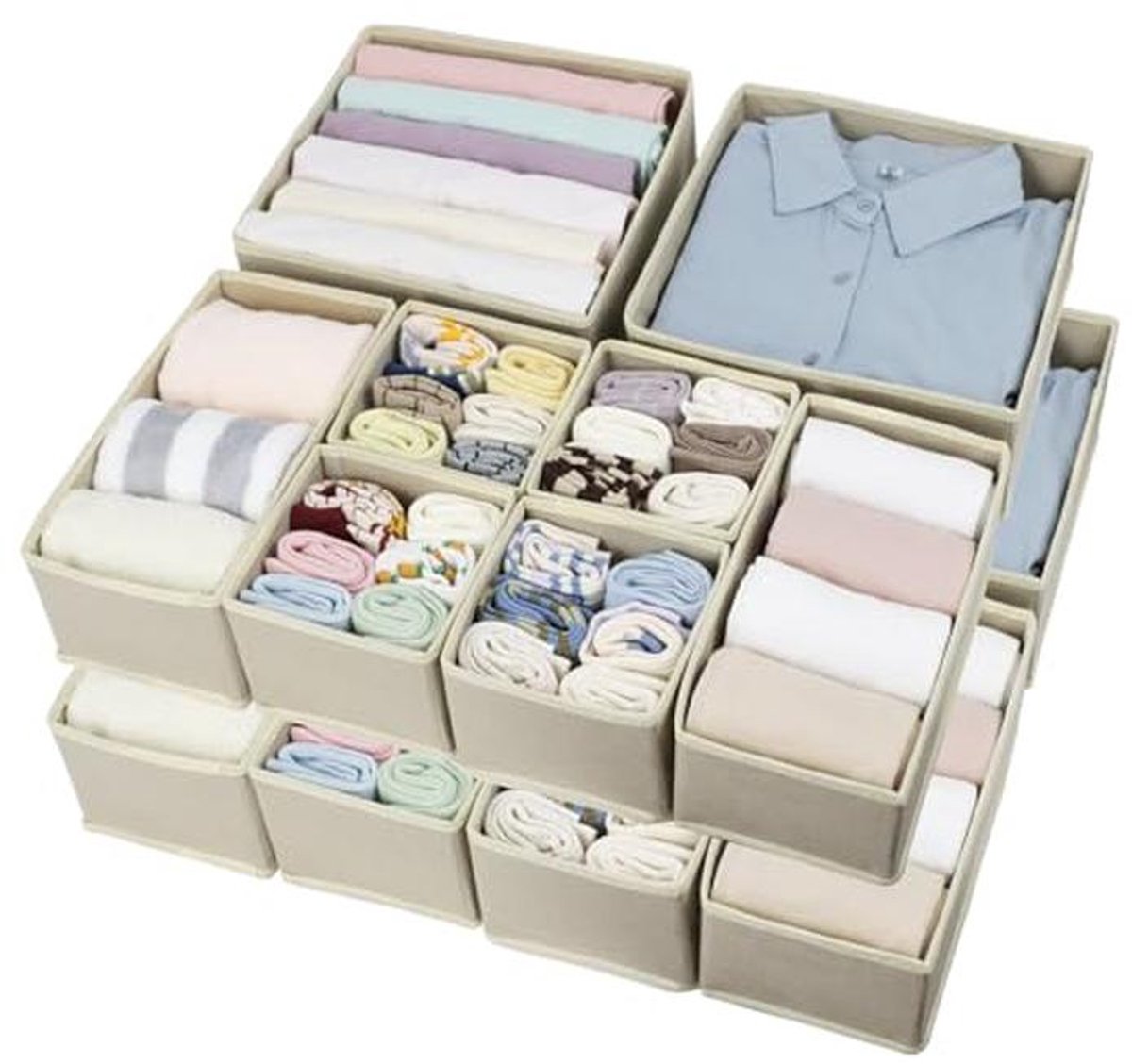 16 Stuks Opvouwbare Lade Organizers voor Kleding en Accessoires