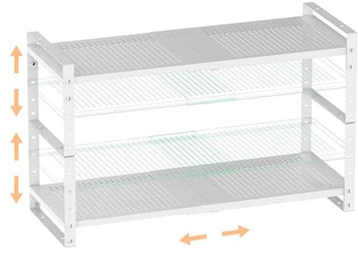 Uitbreidbaar kruidenrek en stapelbare kastplank voor aanrecht - Heavy Duty - 2-pack
