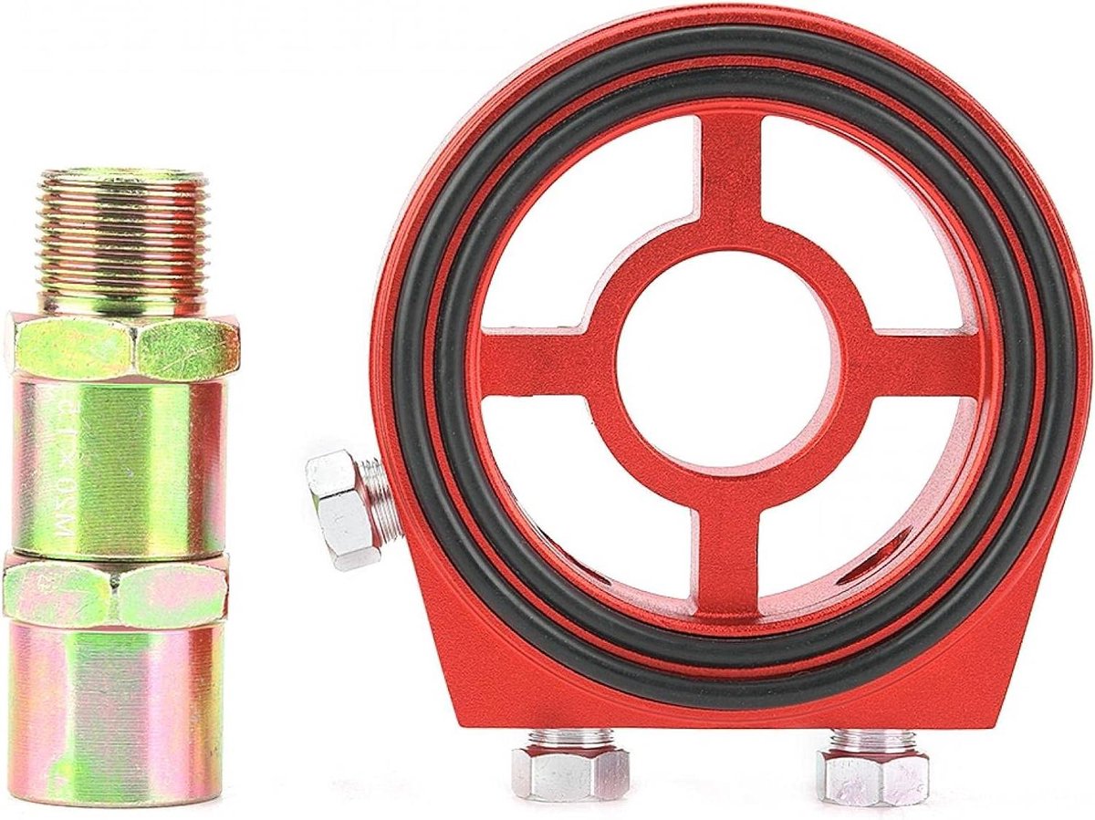 Allecta - Universele adapterset voor oliedruk- en temperatuurmeter, aluminium oliefilter-koelerplaat