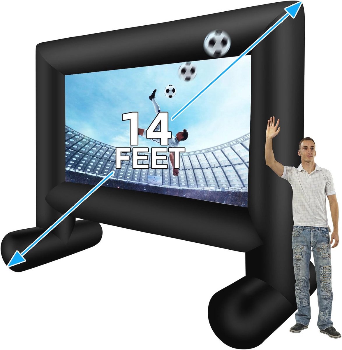 Opblaasbaar Projector Filmscherm 14 FT voor Buiten - Perfect voor Filmavonden en Feesten