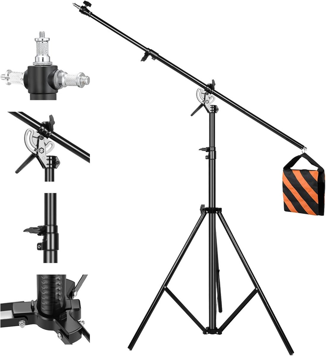 Fotostatief 400 cm voor fotografie met robuuste standaard en boomarm