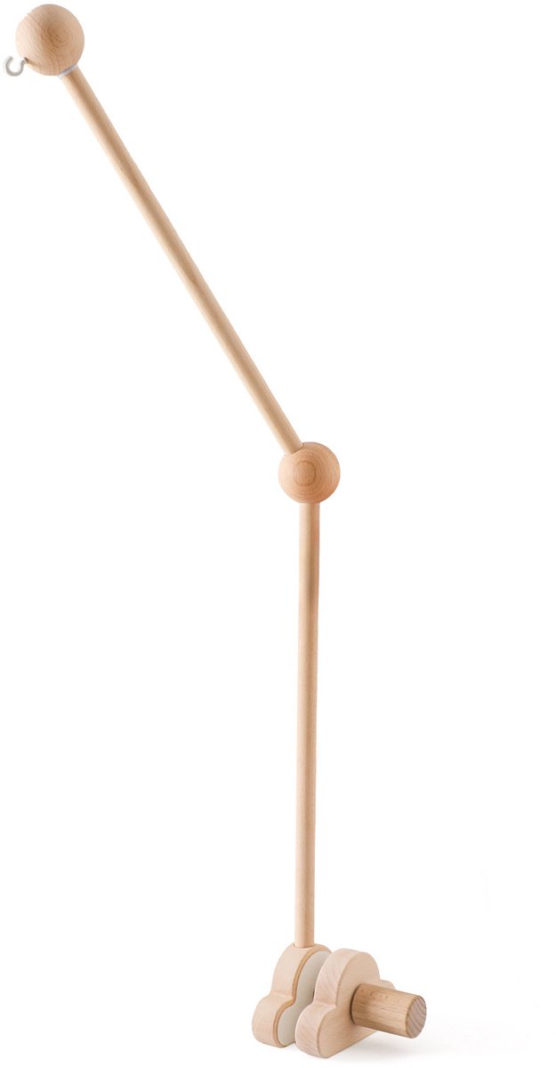 Houten mobielhouder voor babybed - Verstelbare baby mobiel standaard - Voor windgongen, bedbellen en babyspeelgoed - Aanpasbaar voor kinderkamer en commode - Houtkleur – foto 8
