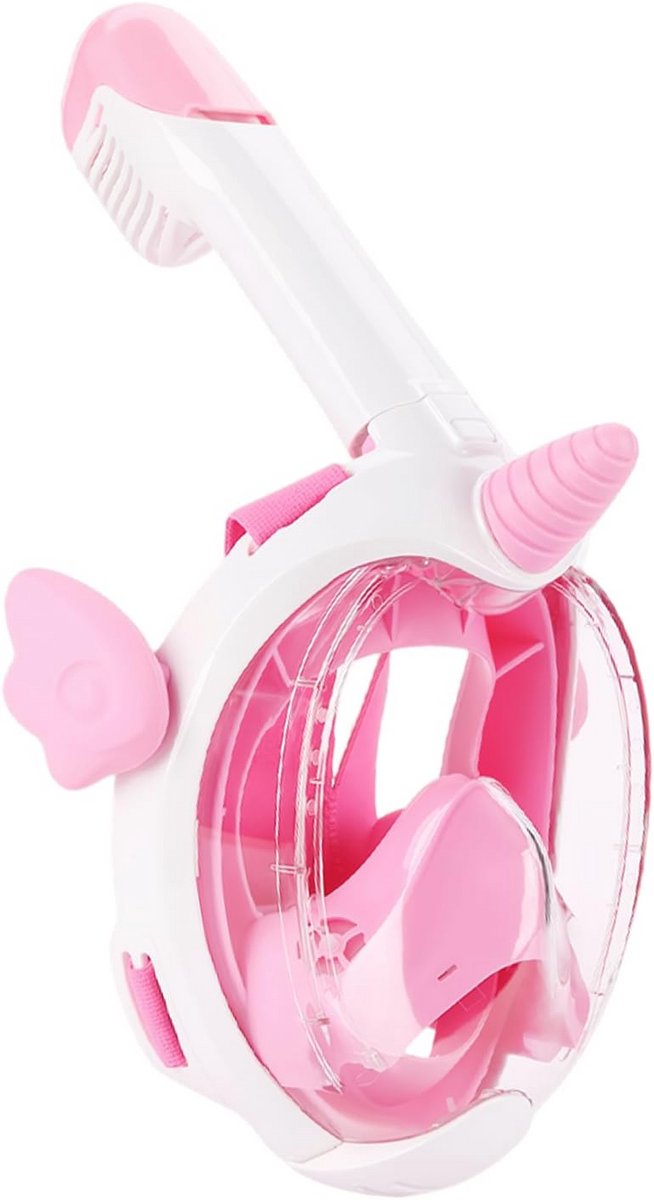 Volledige Snorkelmasker voor Kinderen - 180° Panoramisch Duikmasker met Nieuw Ademhalingssysteem - Anti-Verstopping Snorkelset - Roze Eenhoorn