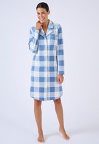 CHUNG Dames Nachtshirt Met Lange Mouwen Knoopsluiting Dames Geruit Slaapshirt Geruit Nachtjurk Tartan Pyjamas Flanel Katoen, Groene Plaid, XL