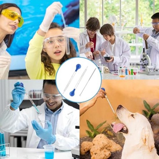 Glazen Pipet 10 ml met Rubberen Ballen en Reinigingsborstel - Set van 2 voor Laboratorium en Onderzoek — afbeelding 5
