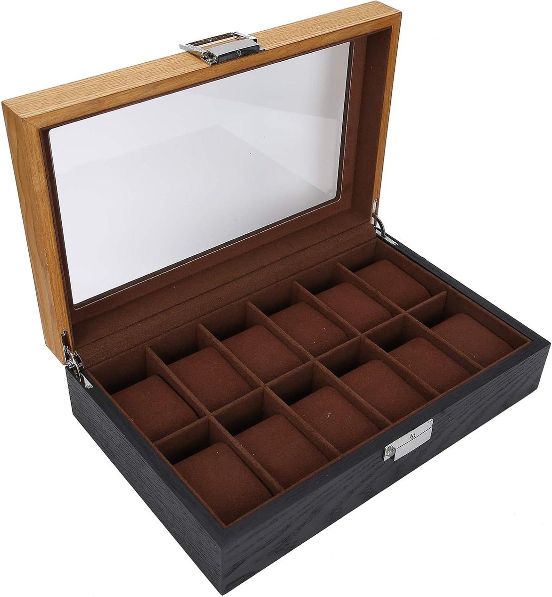 Allecta - Houten Horlogedoos voor 12 horloges - Vintage horloge-organizer - Vader, vriend en echtgenootgif.
