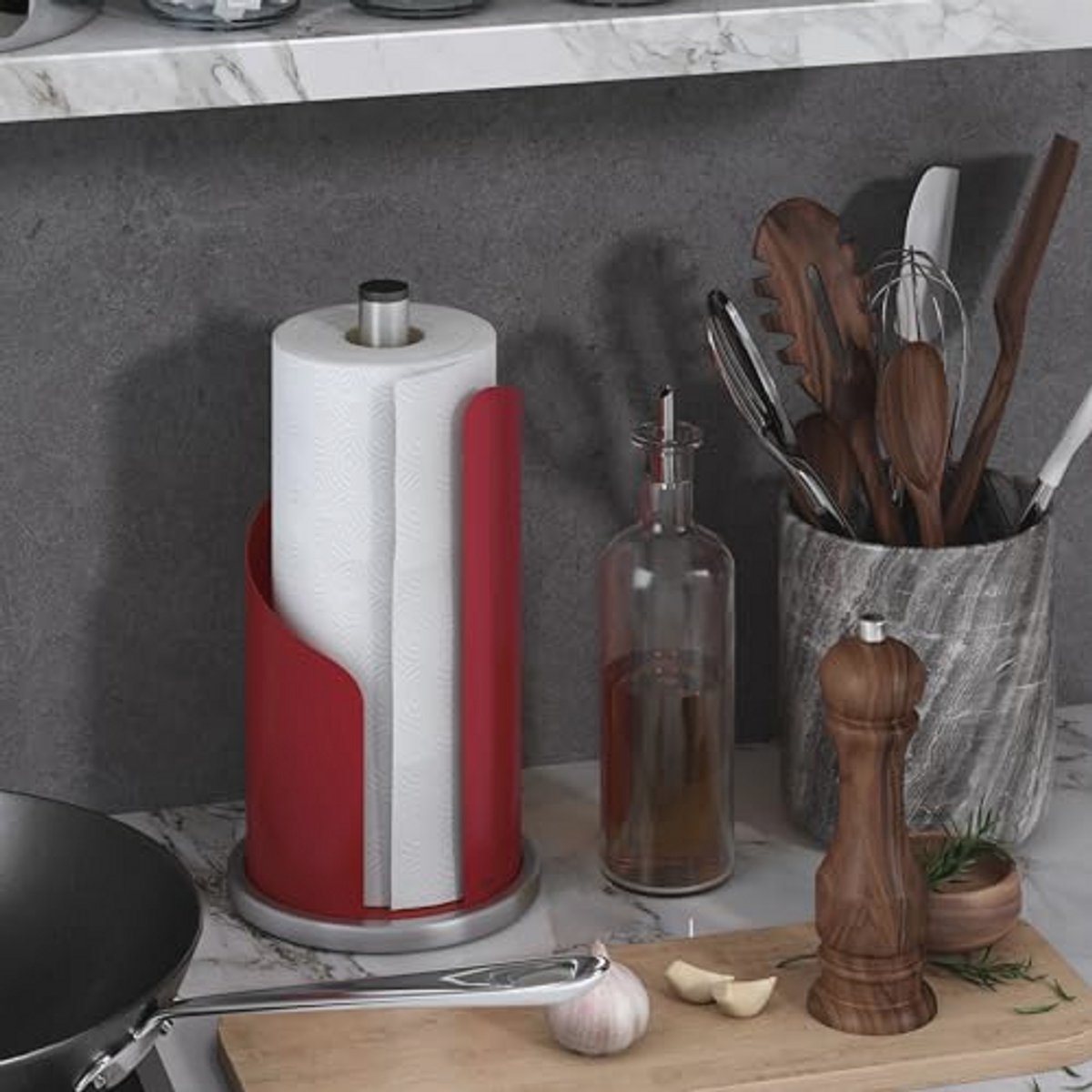 Keukenrolhouder Roestvrij Staal - Mat Gecoat Ø 15 cm - Multifunctioneel Voor Keuken en WC
