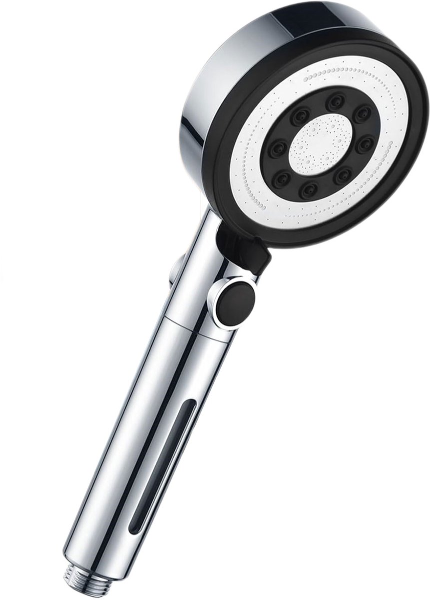 STILVORA Douchekoppen - Douchekop Met Filter, 5 Standen Voor Regen-, Impuls- en Nevelmodus, Hoge Druk Handdouche, ABS, Zwart, 26,4 x 10,1 cm