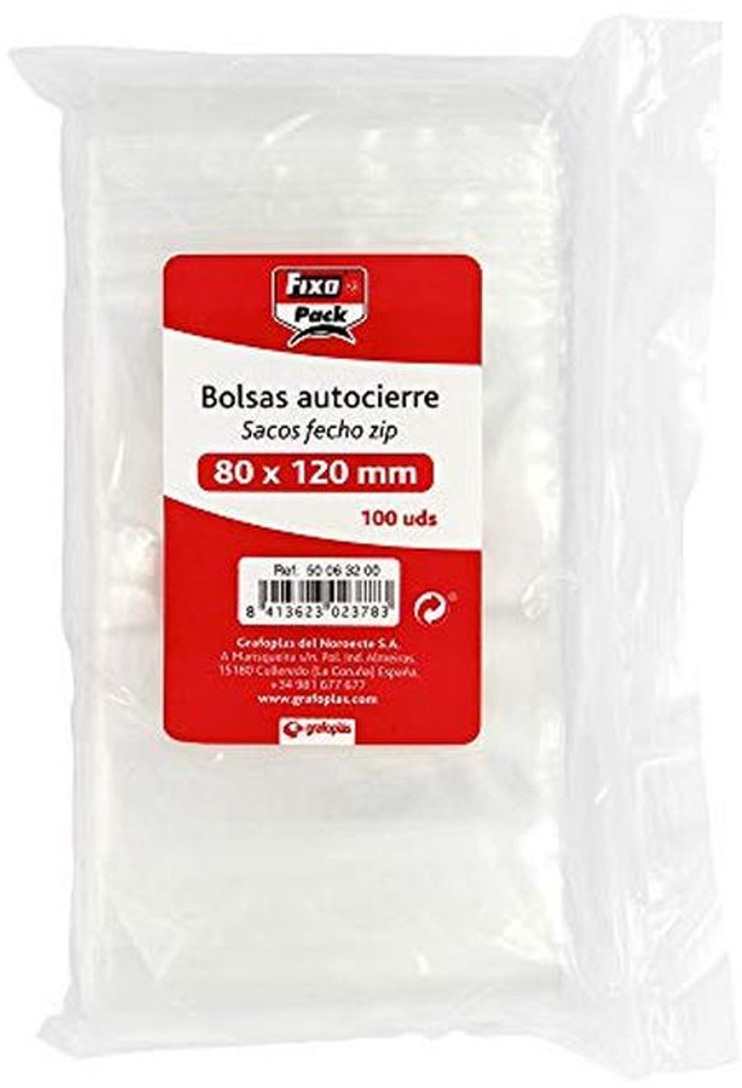 Zelfsluitende Zakjes 80 x 120 mm - Pack van 100 Stuks
