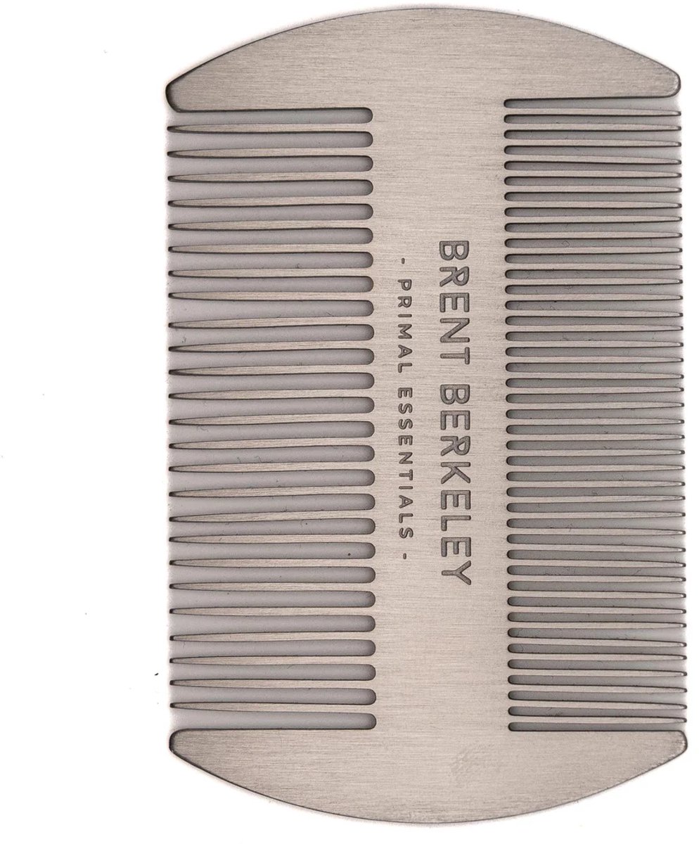 Brent Berkeley - TWO FACE - Baardkam Dubbeltandig voor Heren - CNC-Machined Roestvrijstaal - Antistatisch - Professionele Baard- en Snorverzorging