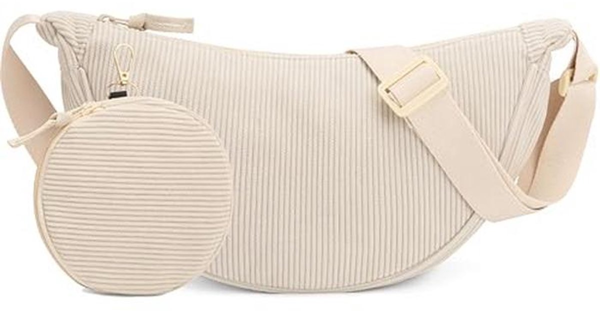 Stijlvolle Halve Maan Schoudertas voor Dames - Kleine Crossbody Bag met Verstelbare Riem