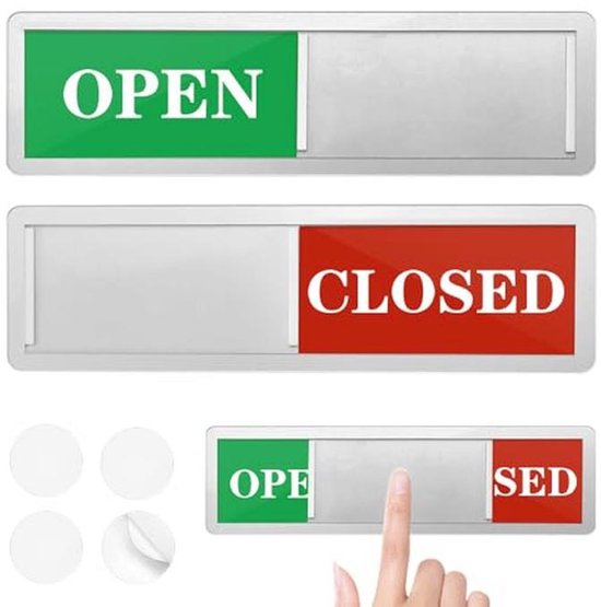 Open/Closed Sliding Board - Deur Indicator en Privacy Sign voor Thuis ...