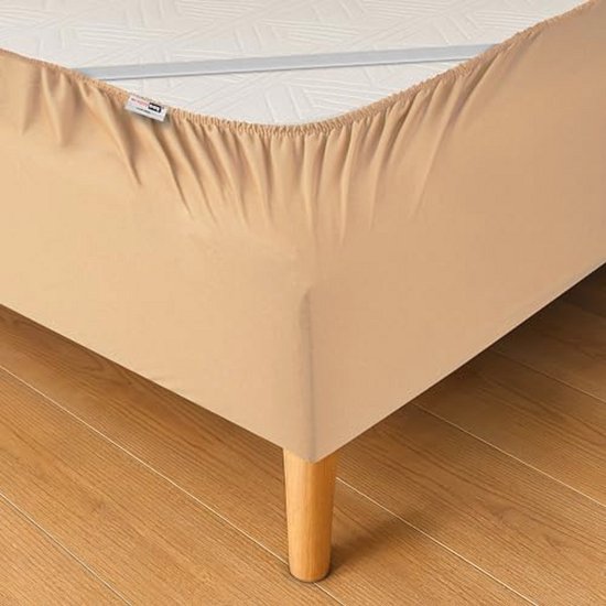 WRAPPYBAG Bedrok 140 x 200 van katoen met elastieken – Vernieuw en moderniseer je oude bed – Kleur Taupe - 6 beschikbare maten