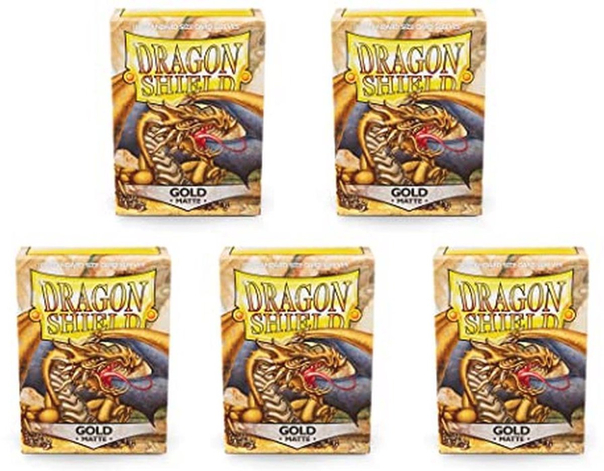 Matte Gold Card Sleeves - 5 Packs of 100 Standard Size Protective Sleeves