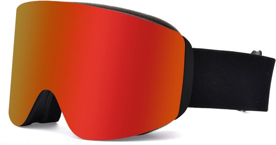 X2 Skibril / Snowboardbril met Magnetische Afneembare Lens Red - UV400 Bescherming, Anti-Fog Dubbele Lens & Luxe Hardcase