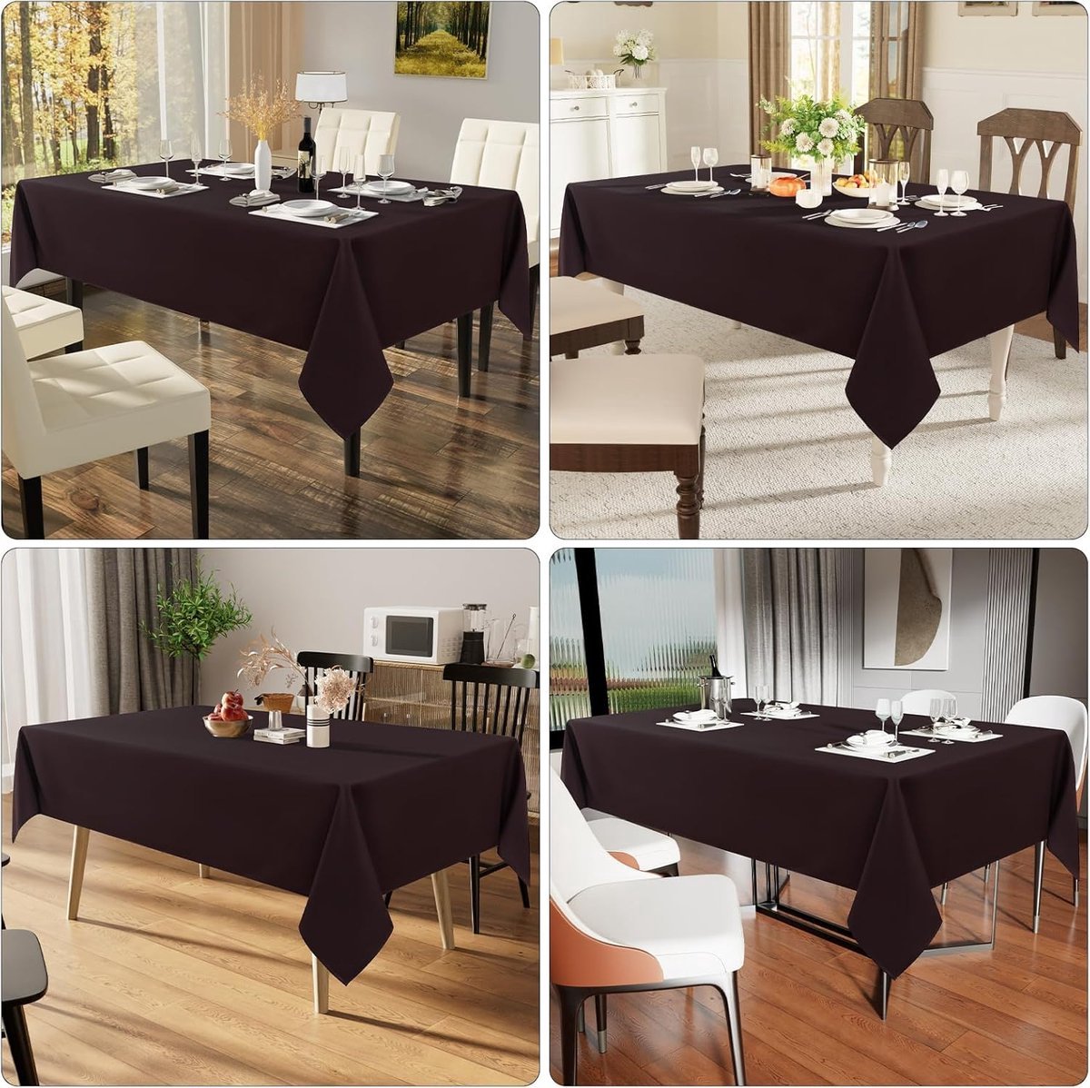 Stunq® Tafelkleed Afwasbaar Lotuseffect Rechthoekig 140x100cm Bruin Polyester