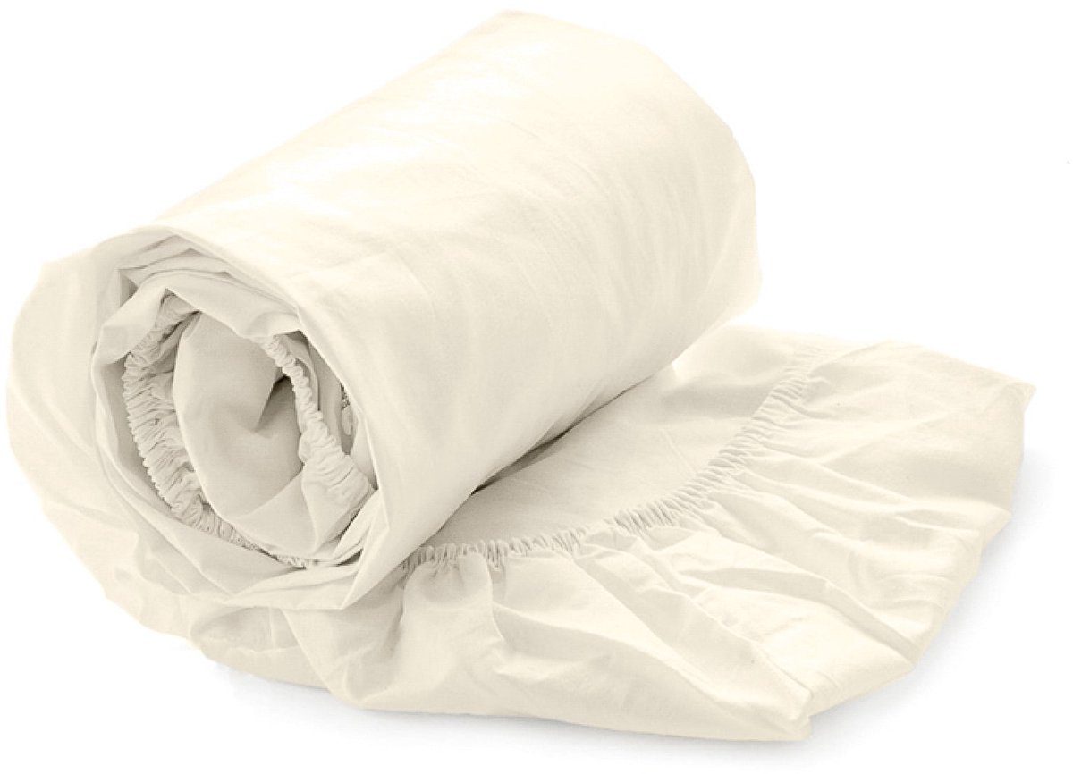 Yellow Hoeslaken Katoen Perkal 40cm Hoekhoogte Suite Mumbai - Off White - 180x200 cm - 100% Katoen-Perkal - Lits Jumeaux