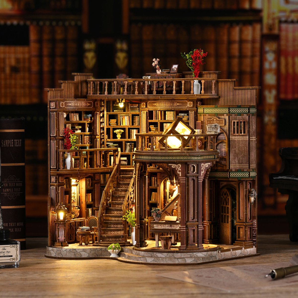 Suntac Modelbouw miniatuurkit | Mooie Droom Boekenkamer DIY Cottage | Boekenhoek | DIY miniatuurhuis | Knutselen | Bouwpakket | Hobby | Boeken | Creatief | Miniatuur