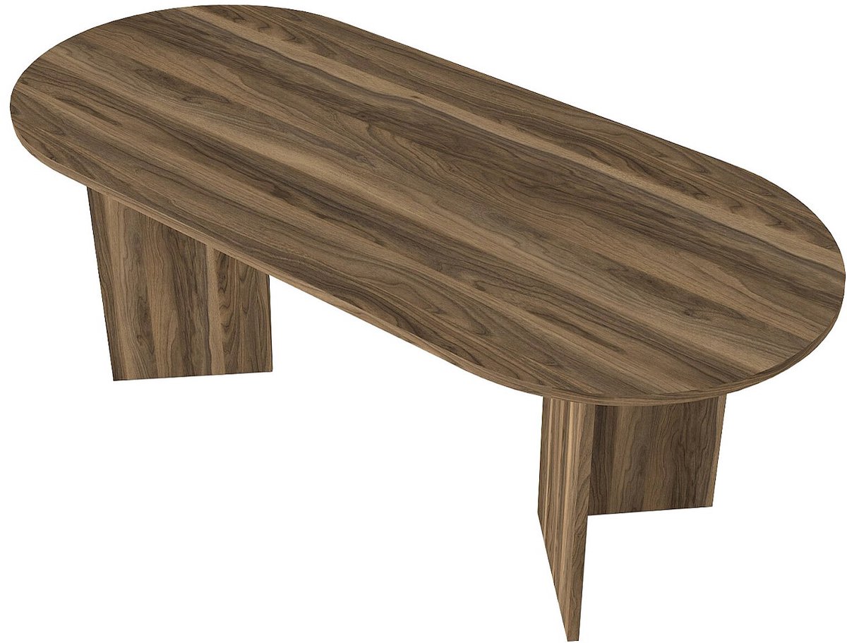 Vente-unique Eettafel 8 personen - Donker naturel - TOPANIA