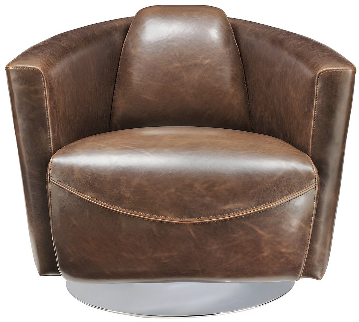 Vente-unique Clubfauteuil van leer met lived-in uiterlijk FLORENTIN Donkerbruin