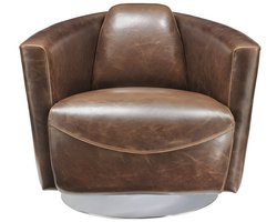 Vente-unique Clubfauteuil van leer met lived-in uiterlijk FLORENTIN
