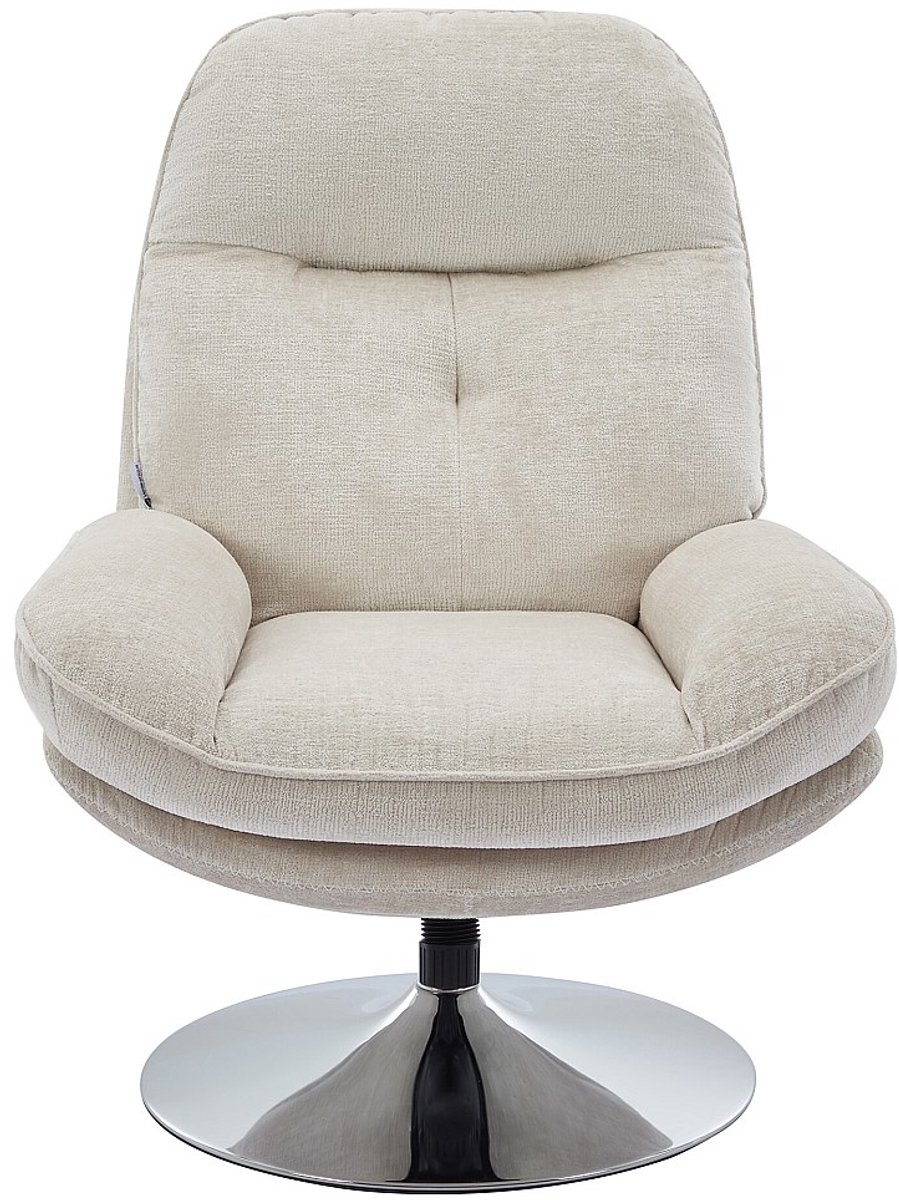 Vente-unique Draaifauteuil van beige getextureerde stof - ILMACA