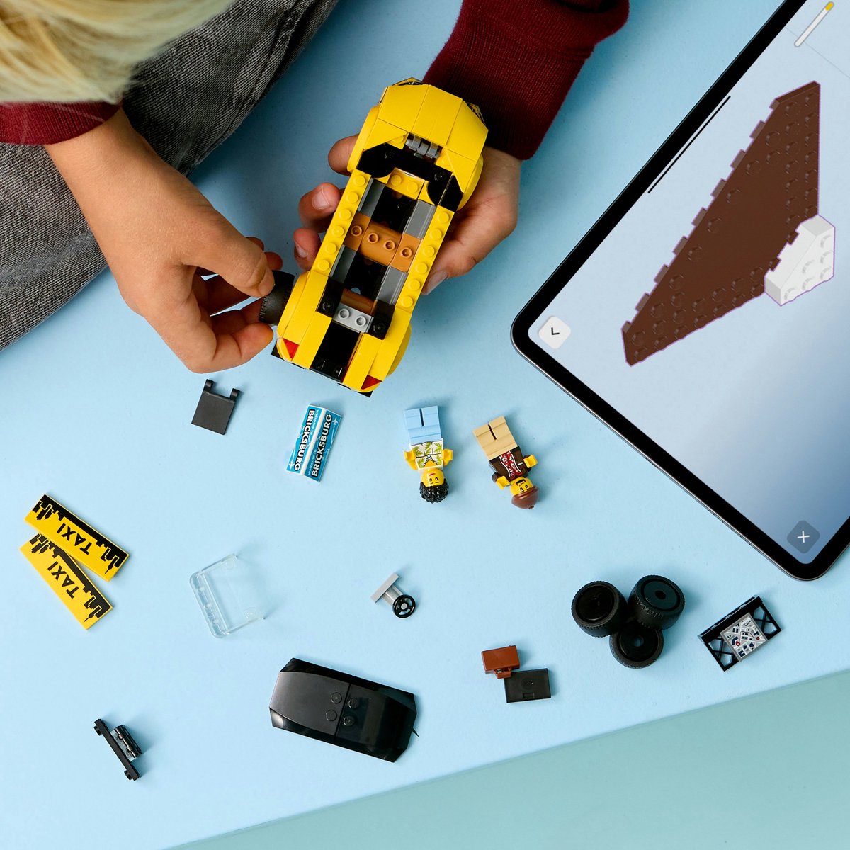 LEGO® City Gele Taxi - Modelautobouwset met 2 Minifiguren - Klassieke Speelgoedtaxi - 60487 — afbeelding 7