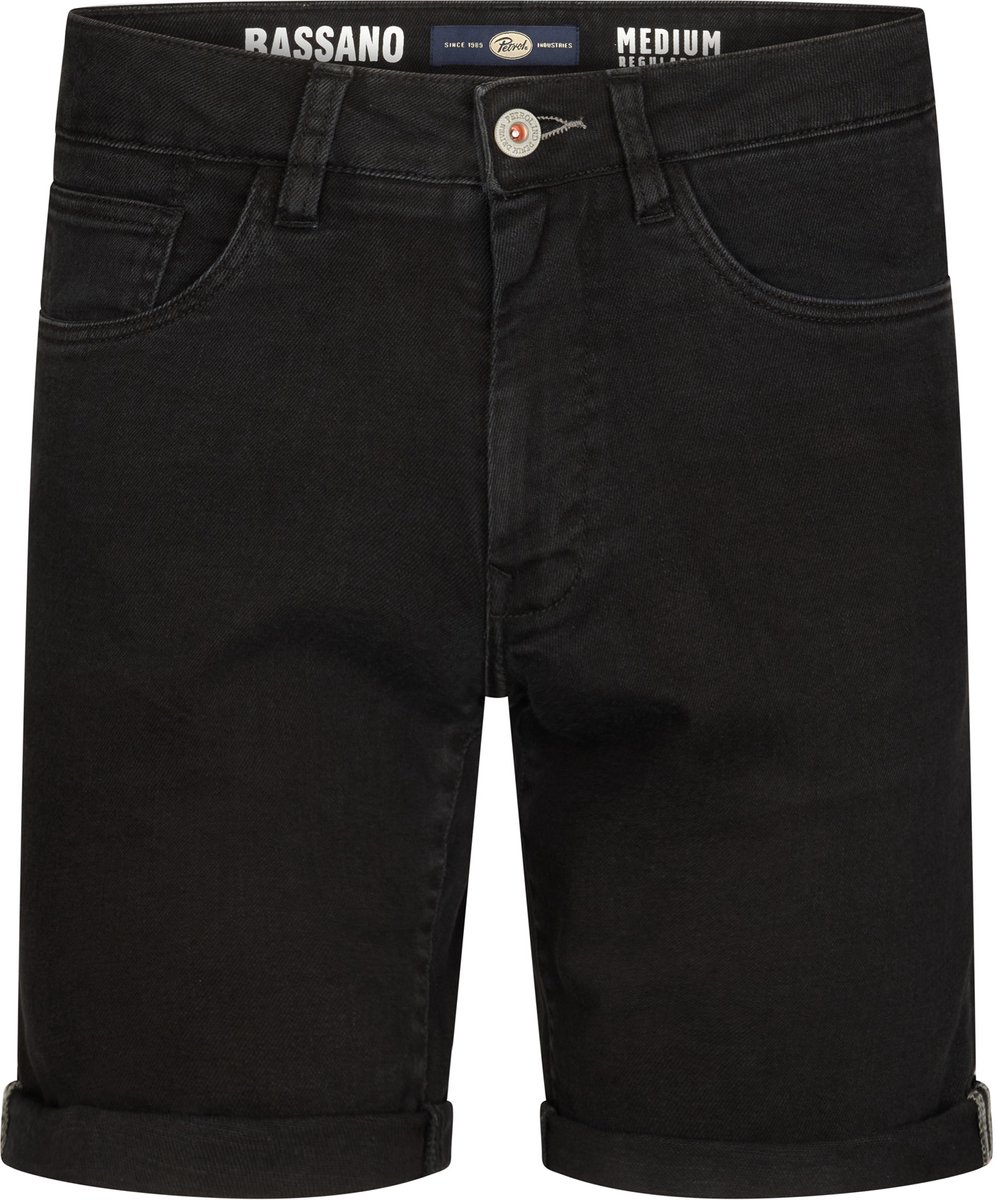 Petrol Industries - Heren Bassano Regular Jeansshort Shockwave - Zwart - Maat XXL