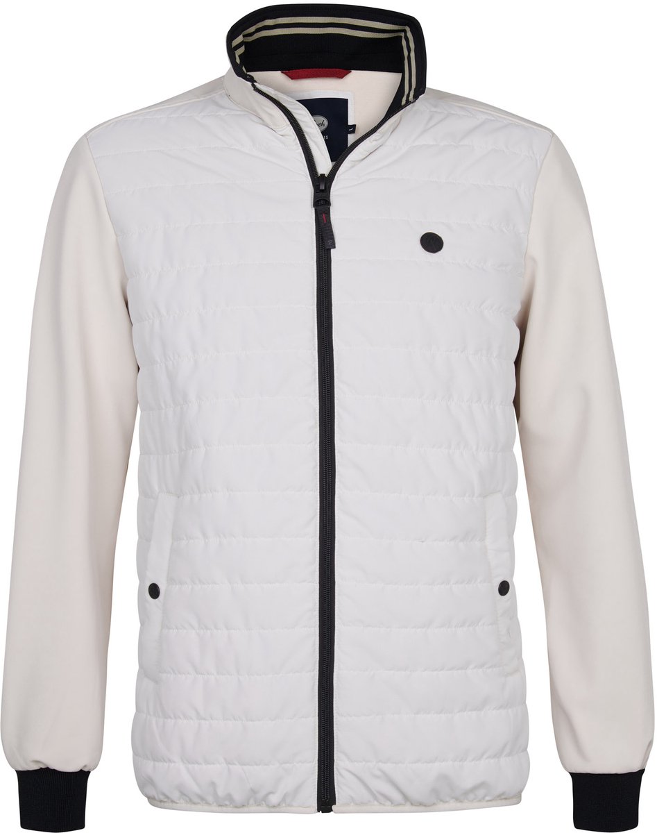 Petrol Industries Gewatteerde Jas Heren - Quilted Jacket Mannen - Baseball Kraag - Ritssluiting Handzakken - Polyester - Casual Herenjas - Wit - Maat L