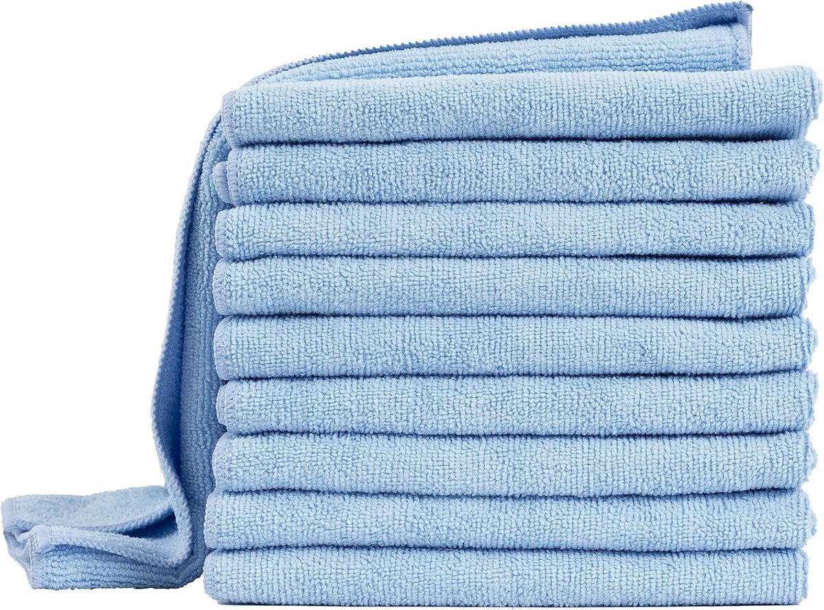 Set van 10 Extra Dikke Microvezel Poetsdoeken 40x40 cm - Zeer Absorberend