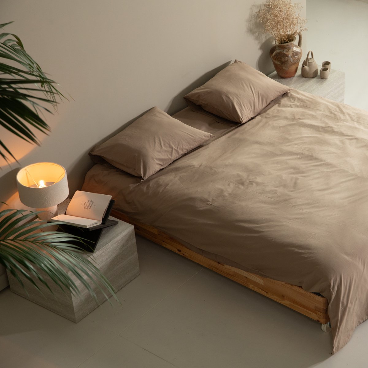 Percal Dekbedovertrek - Portobello Taupe - 240 x 220 cm - 2 Persoons - Incl. 2 kussenslopen - Tweepersoons - Beddengoed - Dekbedhoes - Hoogwaardige kwaliteit - Beige