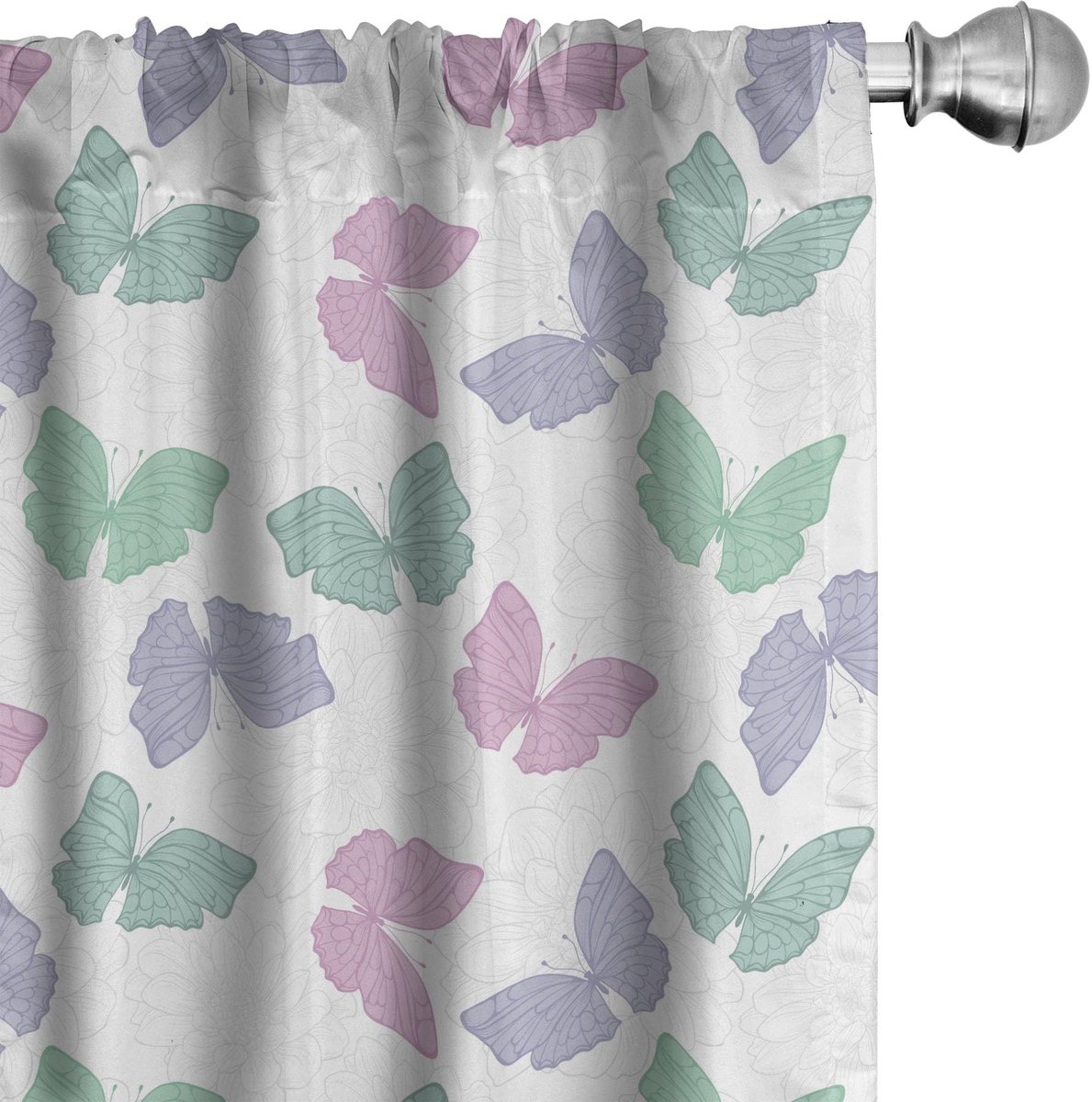ABAKUHAUS dahlia – gordijnen 2-delige set 75x175 cm – microvezel – halfdonker – roze/blauw