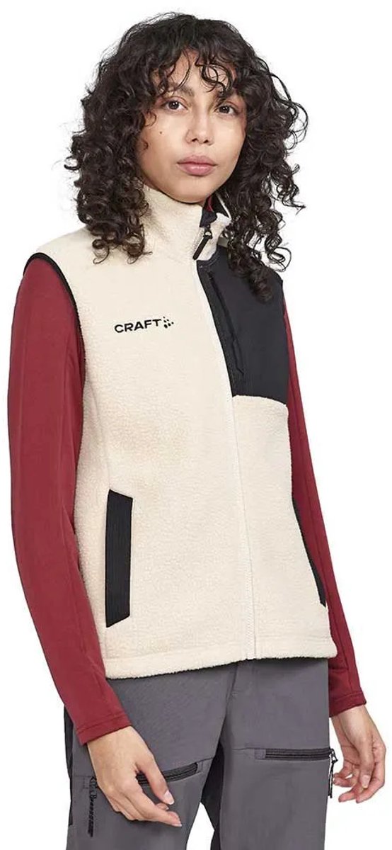 Craft ADV Explore Pile Fleece Vest W 1913811 - Ecru/Black - S