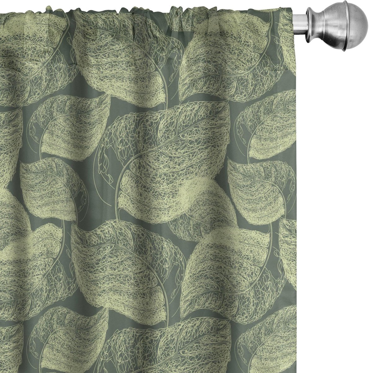 ABAKUHAUS Abstrakt Gordijnen – 2x75x245 cm – Microfaser, Halfschaduw – Reseda Groen