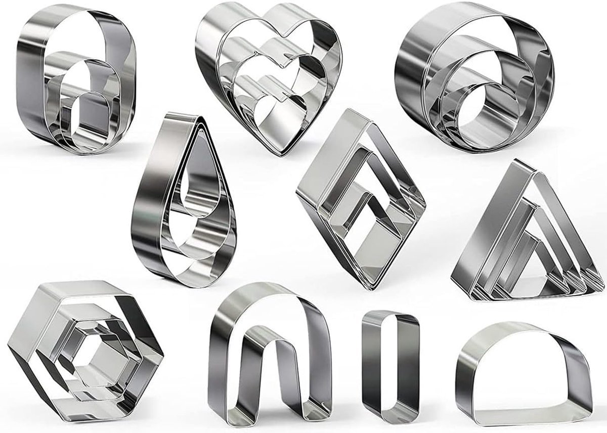 Stunq® Professionele Set van 24 Polymeer Klei Uitstekers - Diverse Vormen en Grootten voor Sieraden en Ambachten