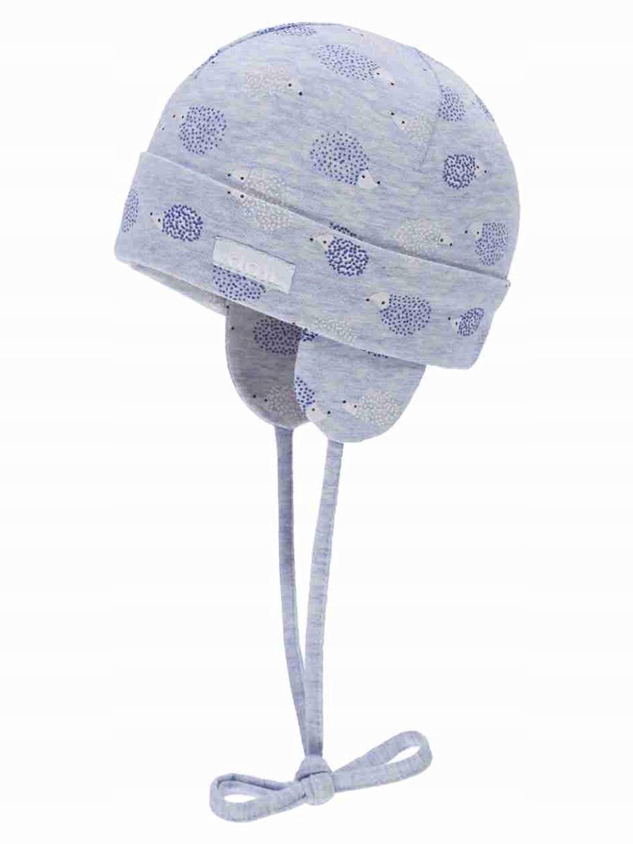 Baby mutsje blauw met egeltjes, maat 45
