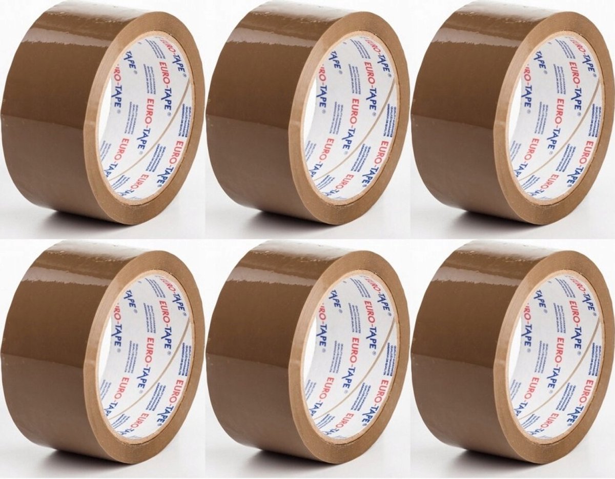 Sterke Bruine Verpakkingstape 50mm x 66m - 6 Rollen