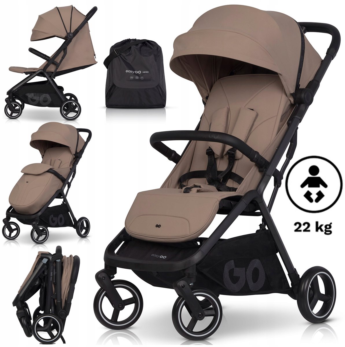 Easy Go HERO Kinderbuggy 7.9kg - Lichtgewicht & Compact