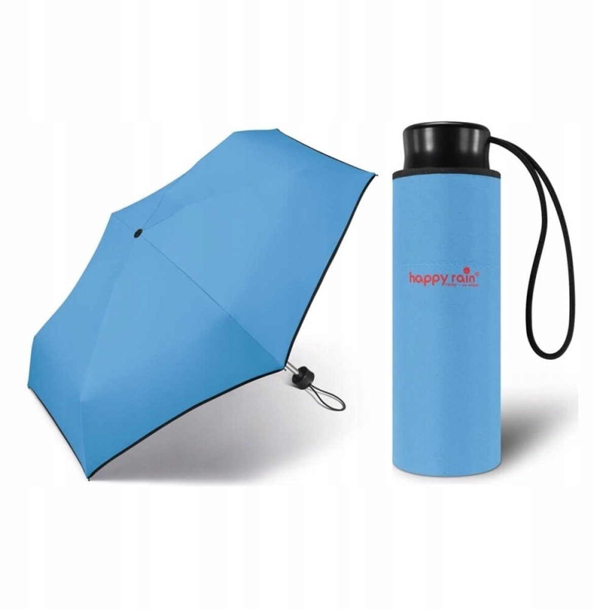 Happy Rain Compacte Paraplu 16,5cm Blauw - Past in Elke Tas