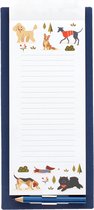 Liste de courses magnétique, aimant pour chien, aimant pour réfrigérateur, bloc-notes magnétique