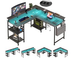 Vedder House - Gamingbureau - L vormig - LED verlichting - Flexibele indeling - Hoekbureau - Game bureau