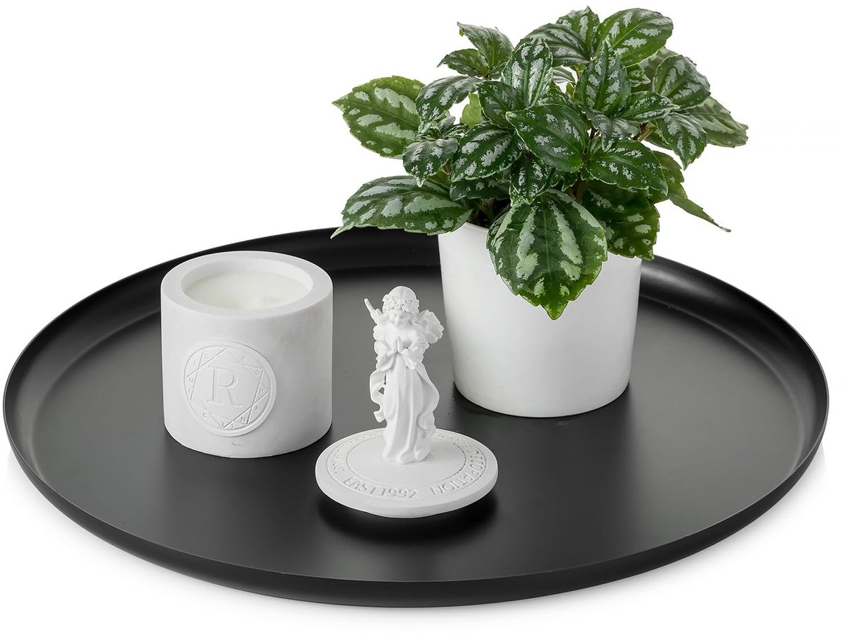 Unyqoos® Stijlvol zwart metalen dienblad voor veelzijdige decoratieve toepassingen