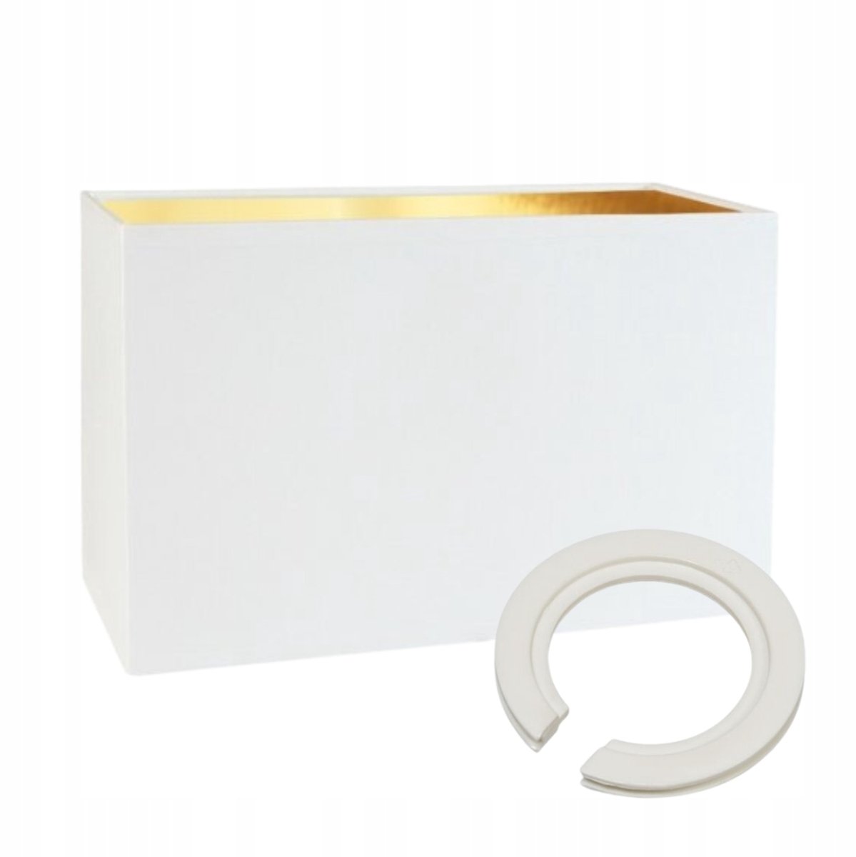 Stijlvolle witte rechthoekige lampenkap Glamour E27/E14