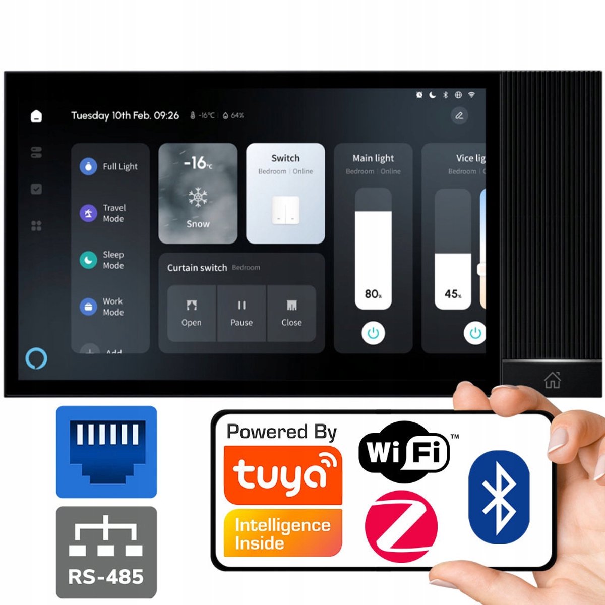 8" Touch Panel PRO: Zigbee-gateway, WiFi, BT, Ethernet